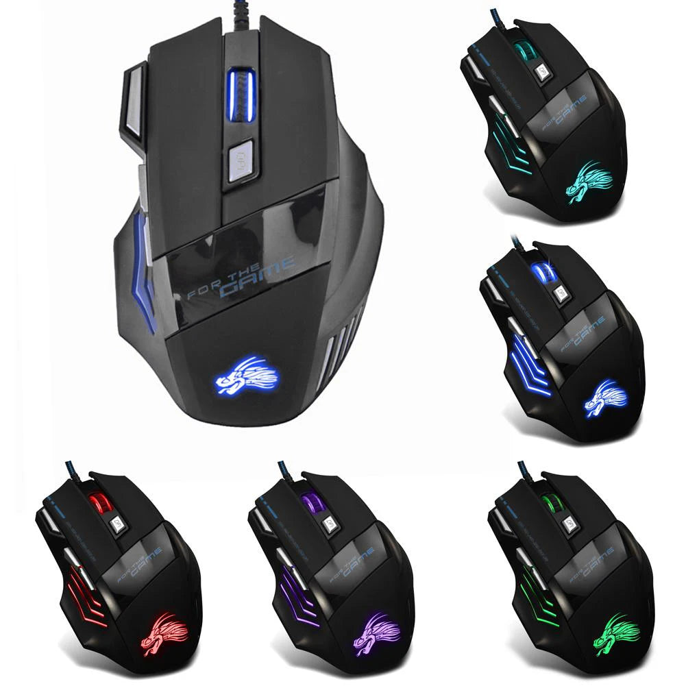 USB Wired Gaming Mouse 7 Button Backlit Ergonomic Mice