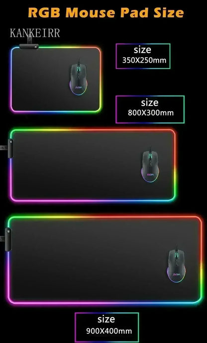 Geometry Large RGB Gamer Mousepad With Backlight Mouse Mat Gaming Mousepads