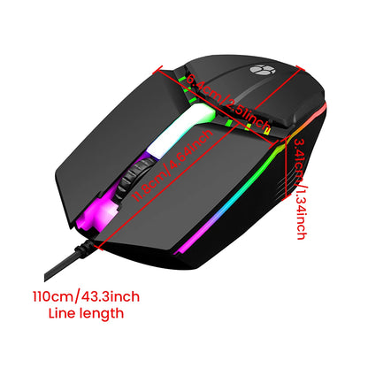 Wired Computer Mouse 1000 DPI Mice Mute Button