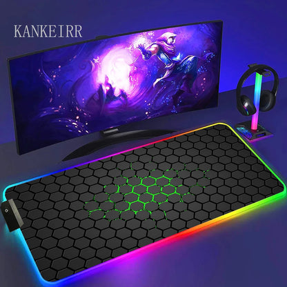 Geometry Large RGB Gamer Mousepad With Backlight Mouse Mat Gaming Mousepads