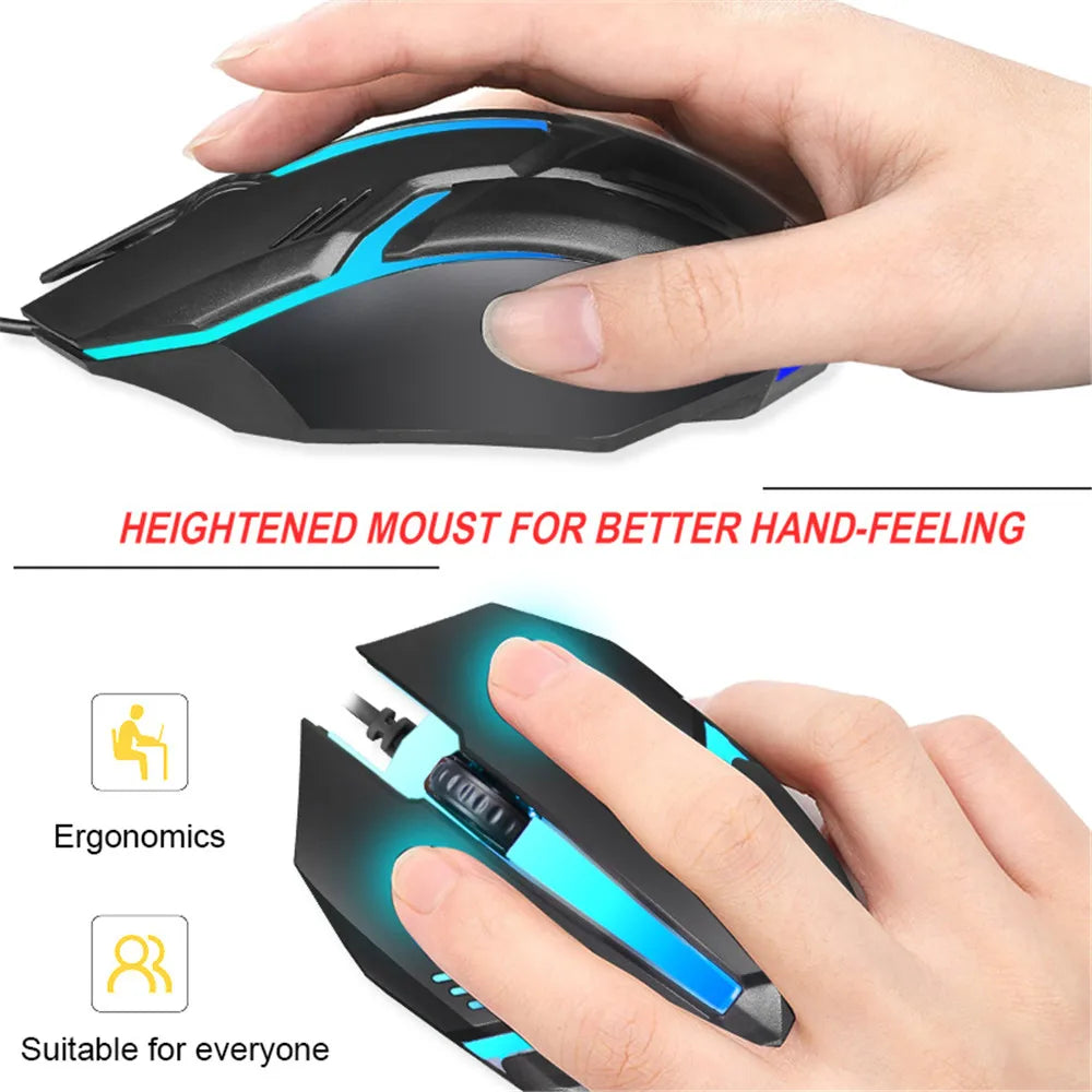 E-Sports USB Wired Mouse Colorful LED Gaming Mouse 5000 DPI Wired Mice