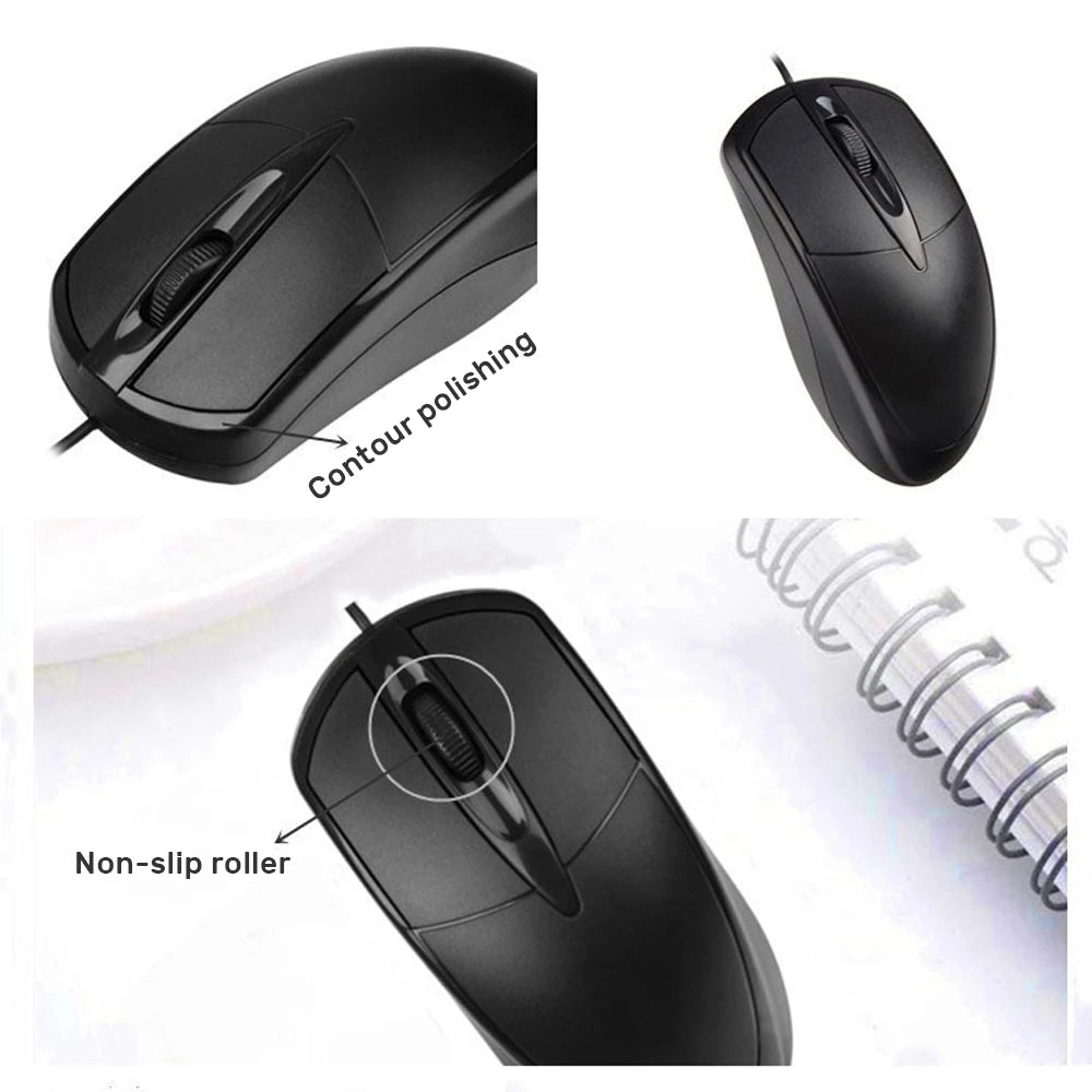 Wired Computer Mouse 1000 DPI Mice Mute Button